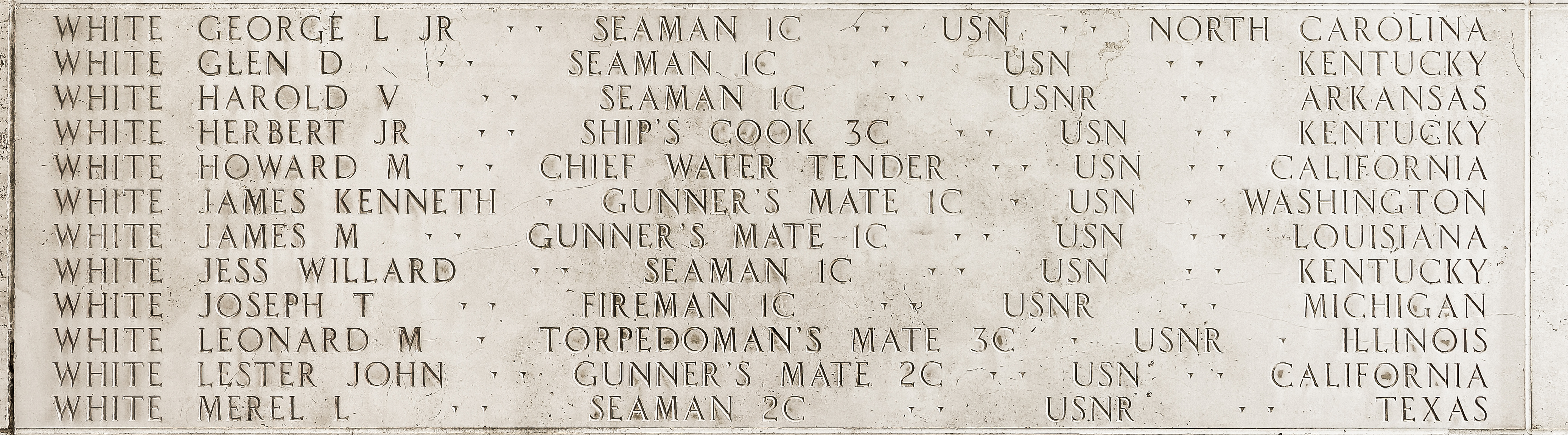 Leonard M. White, Torpedoman's Mate Third Class